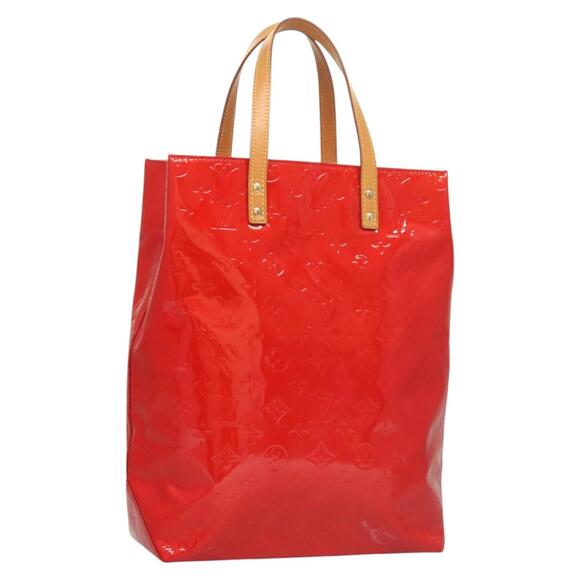 LOUIS VUITTON Monogram Vernis Reade MM Hand Bag Red Rouge M91086 - Picture 1 of 12